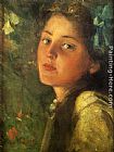 James Carroll Beckwith Canvas Paintings - A Wistful Look